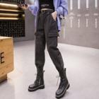 High-waist Collared Wool Jogger Pants