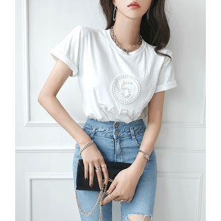 Paris Pearly Letter T-shirt