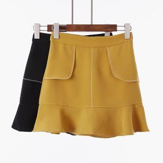 Ruffle Stitched A-line Skirt