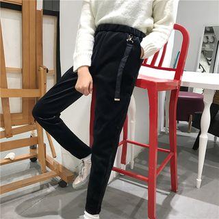 Velvet Straight-leg Pants