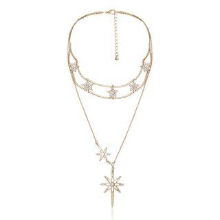 Layered Star Necklace 2662 - Gold - One Size