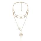 Layered Star Necklace 2662 - Gold - One Size