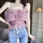 Ruffle Bow Accent Camisole Top