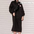 Letter Silt-side Long Anorak Pullover Dress
