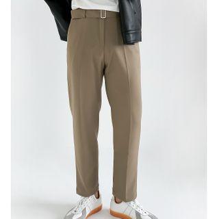 Plain Straight Leg Cropped Pants