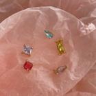 Set Of 5: Cz Stud Earring Stud Earring - Set Of 5 - Silver Stud - 5 Colors Assorted - One Size