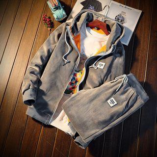 Set: Fleece-lined Hooded Jacket + Sweatpants