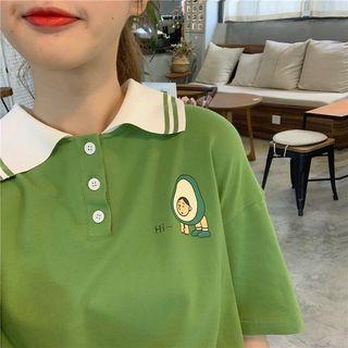 Short-sleeve Printed Knit Polo Shirt
