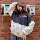 Half-zip Two-tone Fleece Sweatshirt