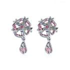 Swarovski Element Crystal Cherry Blossom Drop Earrings
