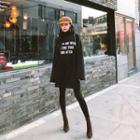 Turtle-neck Letter-print Dress