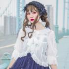3/4-sleeve Ruffled Light Jacket