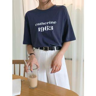 Lettering-print Short-sleeve T-shirt