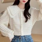 Faux Pearl Collar Blouse
