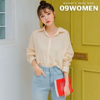 Plus Size Oversized Stripe Shirt