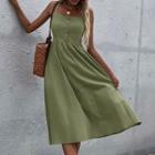 Spaghetti Strap Button-up Midi Sundress