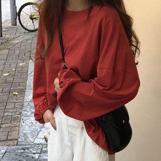 Balloon-sleeve Plain Top
