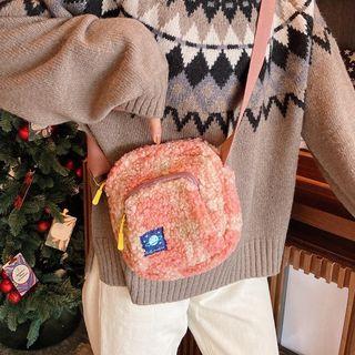 Fleece Printed Crossbody Bag