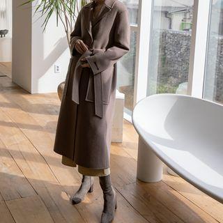 Handmade Tie-waist Long Coat