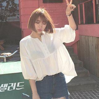 Shirred Loose-fit Blouse