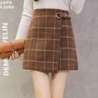 Plaid Wrap A-line Mini Skirt