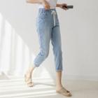 Drawstring-waist Cropped Summer Jeans