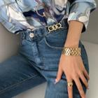 [the Denim] Chain-accent Skinny Jeans