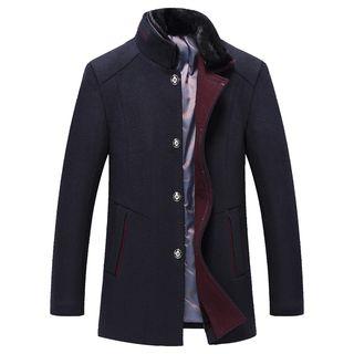 Furry Collar Button Coat