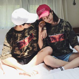 Couple Matching Short-sleeve Camouflage Printed T-shirt