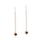 Fashion Simple Plated Rose Gold Roman Numerals Geometric Round Tassel 316l Stainless Steel Earrings Rose Gold - One Size