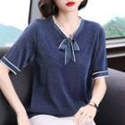 Short-sleeve Glitter Blouse