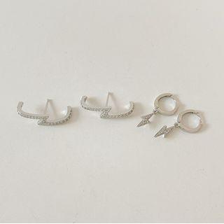 Lightning Rhinestone Alloy Earring