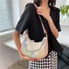 Faux Pearl Color Block Shoulder Bag