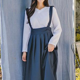 Detachable Suspenders A-line Skirt