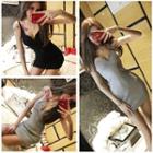 Button-accent Jumper Dress