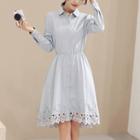Lace-trim Shirtdress
