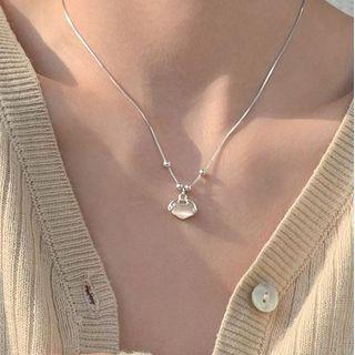 Lock Pendant Sterling Silver Necklace Xl1117 - Silver - One Size