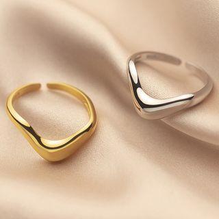 Polished V Shape Sterling Silver Open Ring