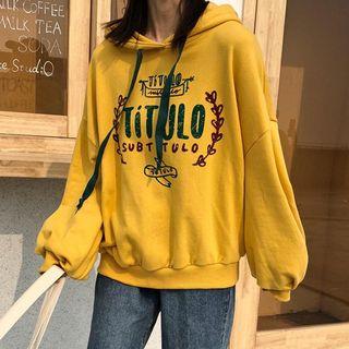 Contrast Drawstring Print Hoodie