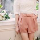 Bow Pleated Shorts