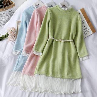Mesh-panel Mock Two-piece Dress