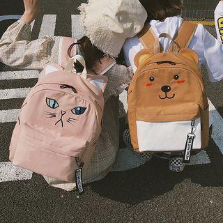 Canvas Cat Face Backpack