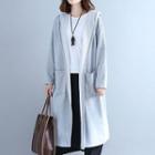Open Front Hooded Long Jacket