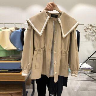 Sailor Collar Drawstring-waist Jacket