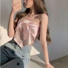 Bow-accent Tube Top Pink - One Size