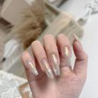 Star Print Faux Nail Tips 391 - White - One Size