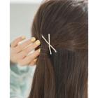 Faux-pearl Cross Hair Pin One Size