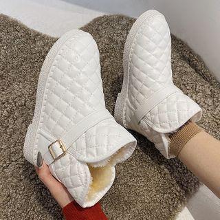 Quilted Faux Leather Snow Boots