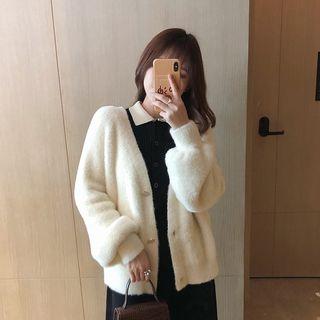 Furry V-neck Cardigan