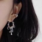 Cross Alloy Dangle Earring 1 Pair - Silver & Blue - One Size